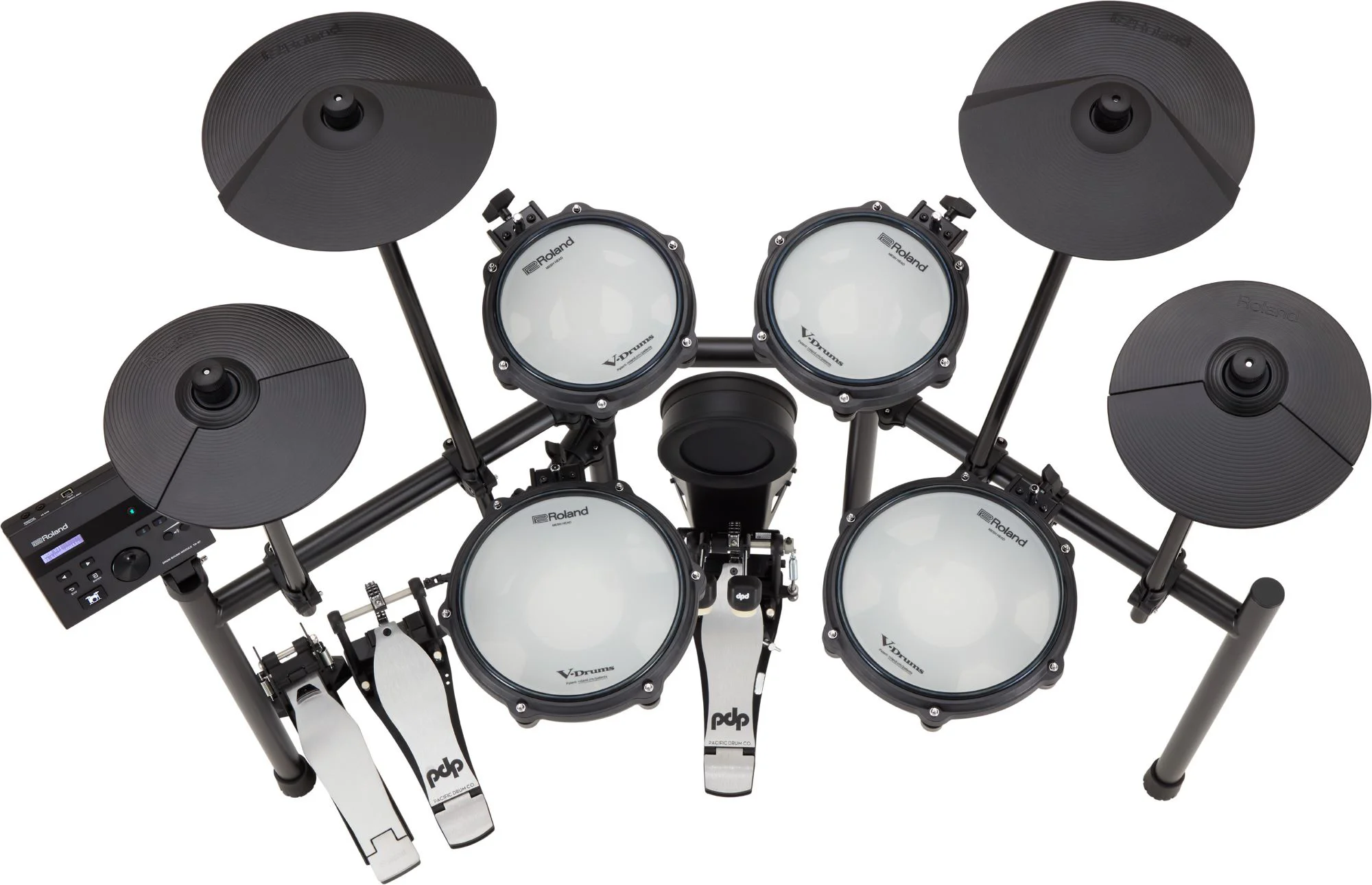   Roland TD-07KV2 E-Drum-Set mit Mesh-Snare, zwei Rack-Toms, Floor-Tom und zwei Crash-Becken